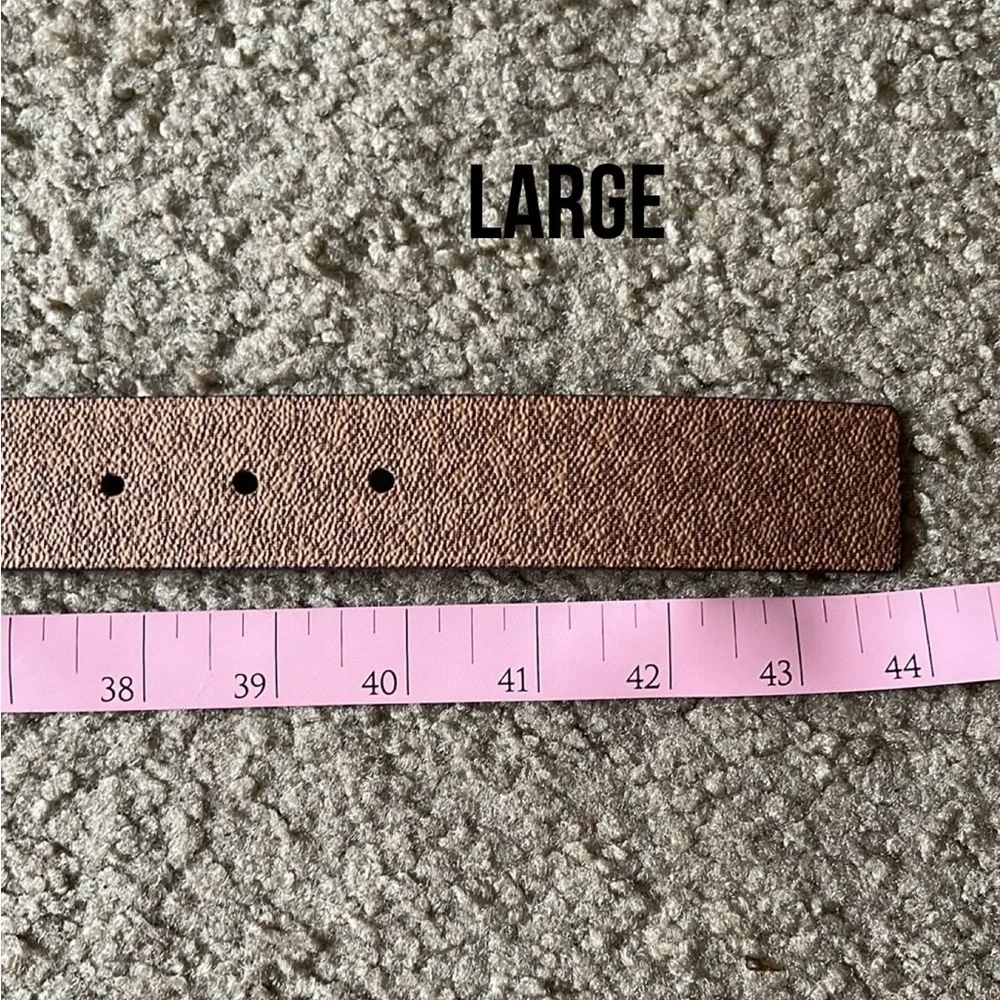 Michael Kors Reversible Women’s Belt Gold Buckle Signature MK Brown & Luggage.